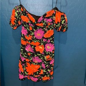 Zara off the shoulder floral mini dress | size S | New w/ tags